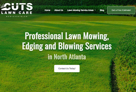 Cuts Lawn Care website screenshot